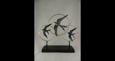 Decoratie vogels in ringen staand