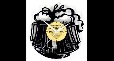 Vinyl wandklok proost bier