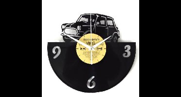 Vinyl retro wandklok mini cooper model