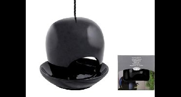 Vogelvoederhuis keramiek zwart / Esschert Design