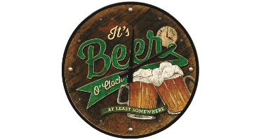 Wandklok Beer O Clock Glasses