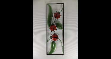 Wanddecoratie frame metaal lieveheersbeestjes