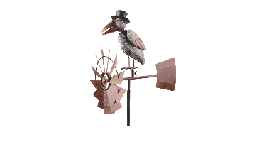 Tuinsteker windmolen gekleurd met Raaf