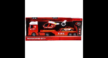 Rapid Wheels Autotransporter Brandweer Met Auto En Helicopter