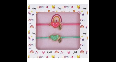 Bff Armbandenset Met Glitter Hart