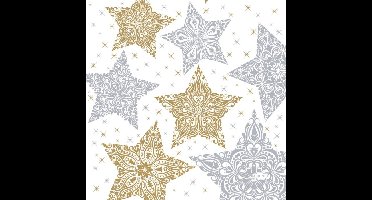 Duni Servetten Snowstars White 33 X 33 Cm