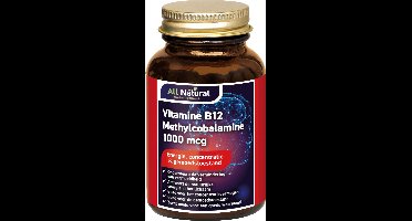 All Natural Vitamine B12 Methylcobalamine 1000mcg Kauwtabletten