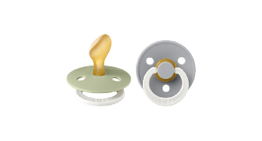 BIBS Glow Fopspeen 0-6 Maanden Anatomic Sage/Cloud