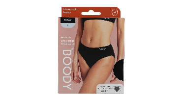 Boody Menstruatieondergoed Bikinislip Zwart Normaal/Hevig Maat L