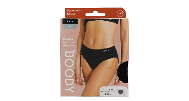Boody Menstruatieondergoed Bikinislip Zwart Normaal/Hevig Maat XL