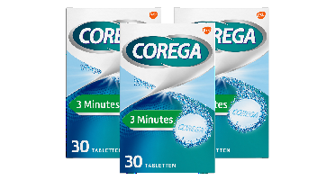 Corega 3 min reinigingstabletten voor de gebitsprothese - Multiverpakking