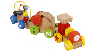 Big Tree Trein Met 2 Activiteitenwagons Hout