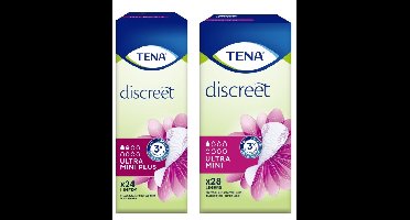 TENA Discreet Ultra Mini + Mini Plus Inlegkruisjes Combiverpakking