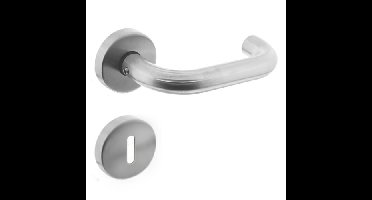 Intersteel Deurkruk Rond op rozet geveerd met sleutelrozetten ATP - RVS