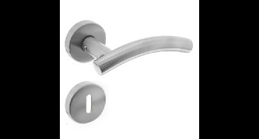 Intersteel Deurkruk Gebogen op rozet geveerd met sleutelrozetten ATP - RVS