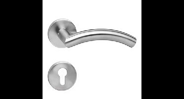 Intersteel Deurkruk Lisa 90° op rozet geveerd met profielcilinderrozetten ATP - RVS