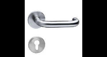 Intersteel Deurkruk Rond op rozet geveerd met profielcilinderrozetten ATP - RVS