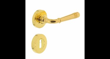 Intersteel Deurkruk Helena op rozet met sleutelrozetten - messing gelakt