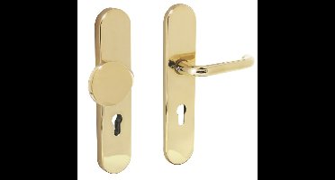 Intersteel Veiligheidsbeslag SKG3 ovaal greep/kruk profielcilindergat 72mm - messing gelakt