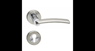 Intersteel Deurkruk Sylvia op rozet met profielcilinderrozetten - chroom/nikkel mat