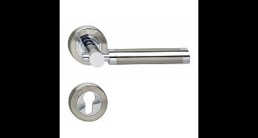 Intersteel Deurkruk Birgit op rozet met profielcilinderrozetten - chroom/nikkel mat