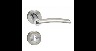 Intersteel Deurkruk Sylvia op rozet met sleutelrozetten - chroom/nikkel mat