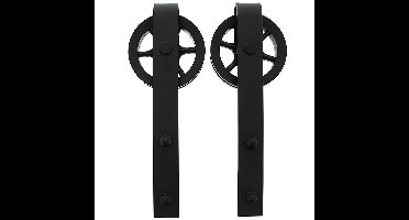 Intersteel Set van 2 hangrollen Wheel 34cm - mat zwart