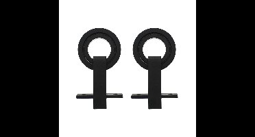 Intersteel Set van 2 hangrollen Modern Top 15,5cm - mat zwart