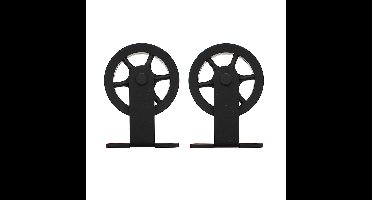 Intersteel Set van 2 hangrollen Wheel Top 17cm - mat zwart