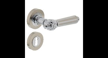 Intersteel Deurkruk Julietta op rozet met sleutelrozetten - chroom/nikkel mat