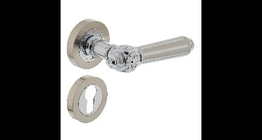 Intersteel Deurkruk Julietta op rozet met profielcilinderrozetten - chroom/nikkel mat