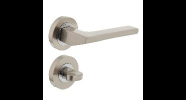 Intersteel Deurkruk Ben op rozet met toilet-/badkamersluiting - nikkel mat