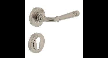 Intersteel Deurkruk Helena op rozet met profielcilinderrozetten - nikkel mat