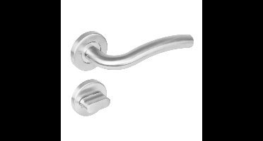 Intersteel Deurkruk Lisa op rozet met toilet-/badkamersluiting - RVS