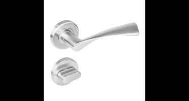 Intersteel Deurkruk Vlinder op rozet met toilet-/badkamersluiting - RVS