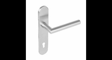 Intersteel Deurkruk Jura hoek 90° op schild profielcilindergat 92mm EN1906/4 - RVS