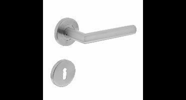 Intersteel Deurkruk Jura Hoek 90° op rozet met sleutelrozetten EN1906/4 - RVS