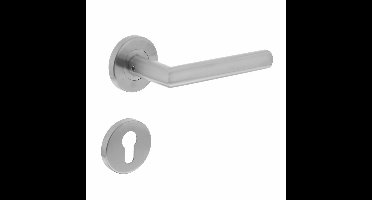 Intersteel Deurkruk Jura hoek 90° op rozet met profielcilinderrozetten EN1906/4 - RVS