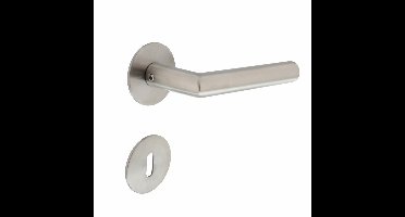 Intersteel Deurkruk Hoek 90° op magneetrozet met sleutelrozetten - RVS