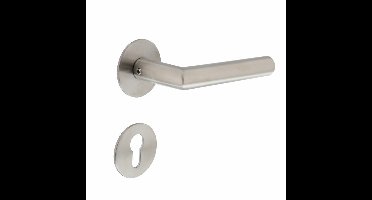 Intersteel Deurkruk Hoek 90° op magneetrozet met profielcilinderrozetten - RVS