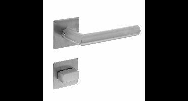 Intersteel Deurkruk Hoek 90° op vierkant magneetrozet met toilet-/badkamersluiting - RVS