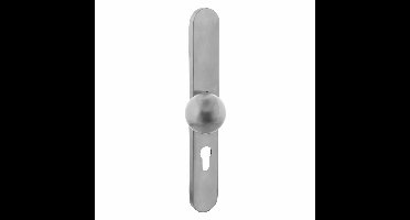 Intersteel Knop linkswijzend op XL schild profielcilindergat 72 mm - RVS