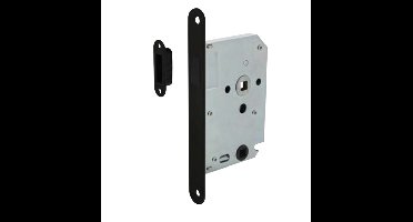 Intersteel magneet badkamer/toiletslot 63/8mm met zwarte voorplaat