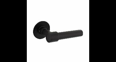 Intersteel Gatdeel deurkruk L-model recht op plat rozet - RVS/mat zwart