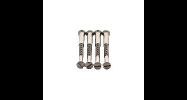 Intersteel 4 Patentboutjes m4x38 mm met hulsjes m4 staal - vernikkeld