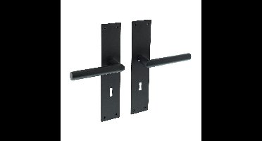 Intersteel Deurkruk Jura Hoek 90° op schild sleutelgat 72mm - mat zwart