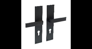 Intersteel Deurkruk Amsterdam op schild profielcilindergat 72mm - mat zwart