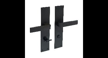 Intersteel Deurkruk Amsterdam op schild met toilet/badkamersluiting 78/8mm - mat zwart