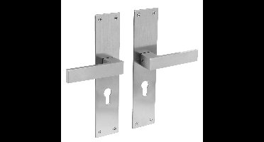 Intersteel Deurkruk Amsterdam op schild profielcilindergat 55mm - RVS