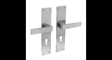 Intersteel Deurkruk Amsterdam op schild profielcilindergat 72mm - RVS